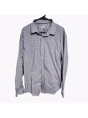 Old Navy Slim Fit Signature Shirt Mens Size XXL Button Up Plaid Long Sleeve